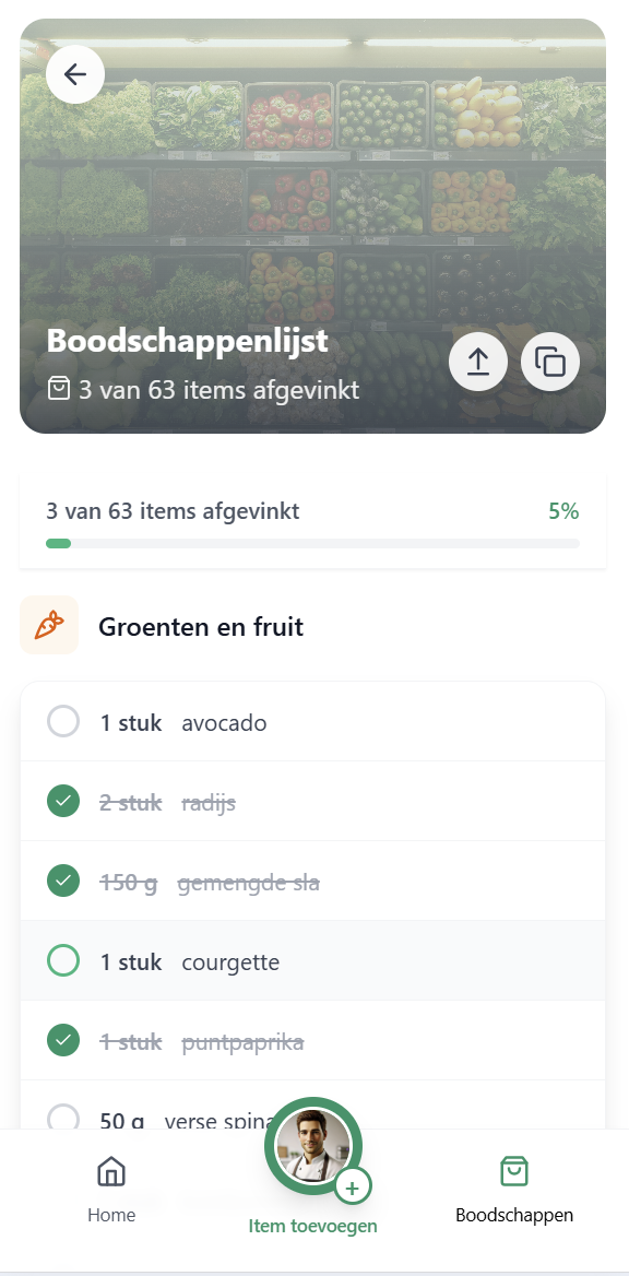 Slimme boodschappenlijst - Screenshot 1